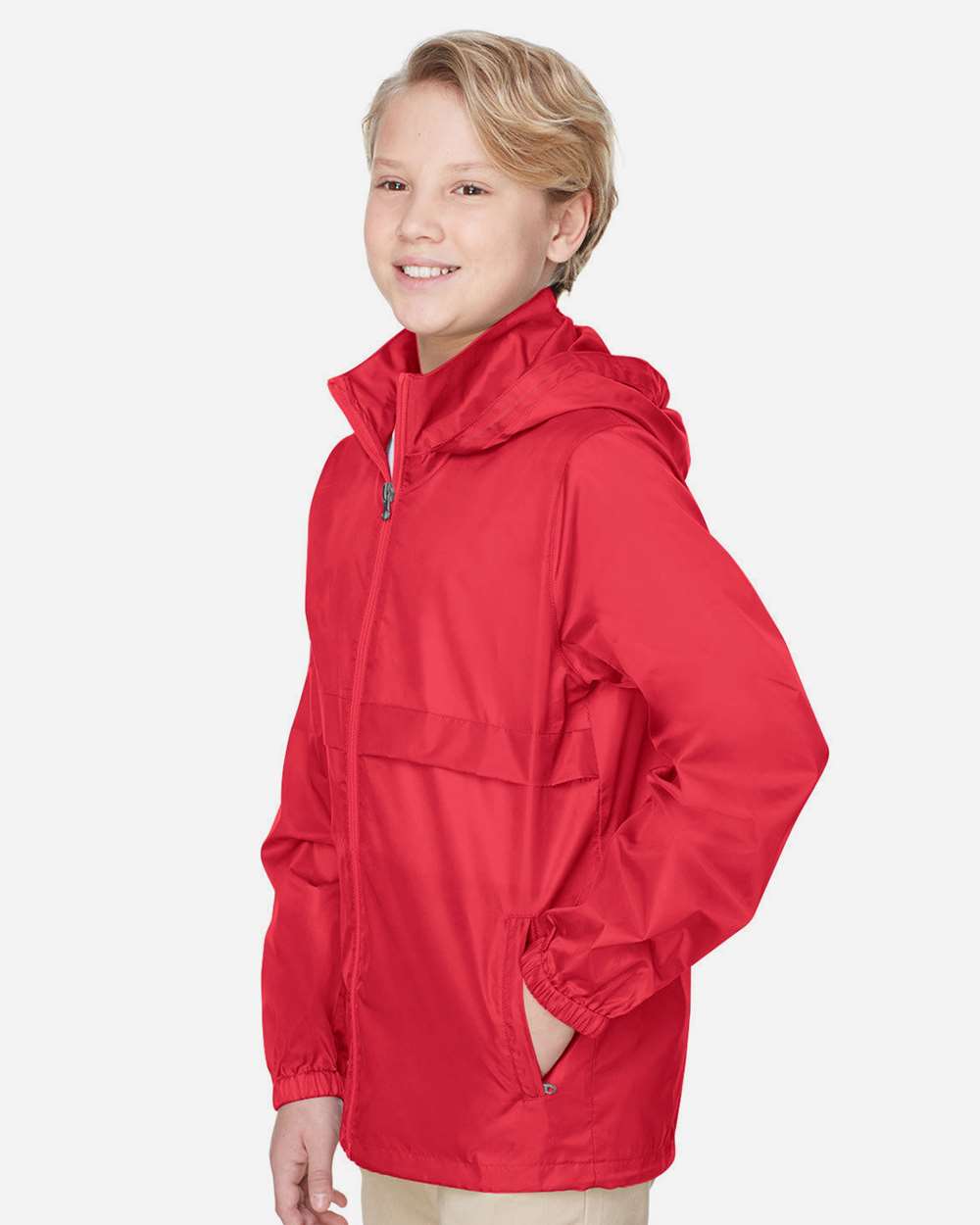 Youth Zone Protect Lightweight Jacket - OnModelSide - B730D9703 - Sport Red