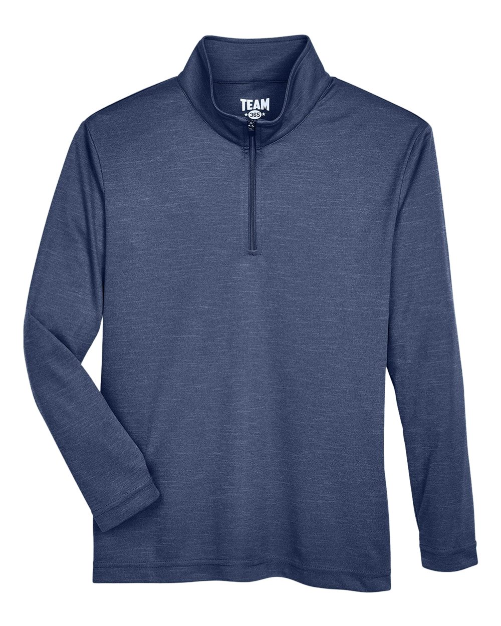 Youth Zone Sonic Heather Performance Quarter-Zip Pullolver - Front - B703D9653 - Sport Dark Navy Heather