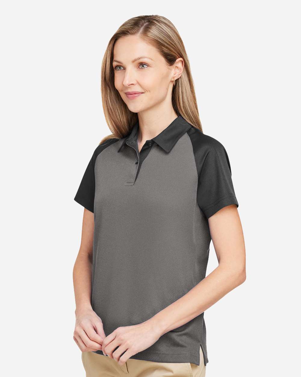 Women's Command Snag-Protection Colorblock Polo - OnModelSide - B692D9132 - Sport Graphite/ Black