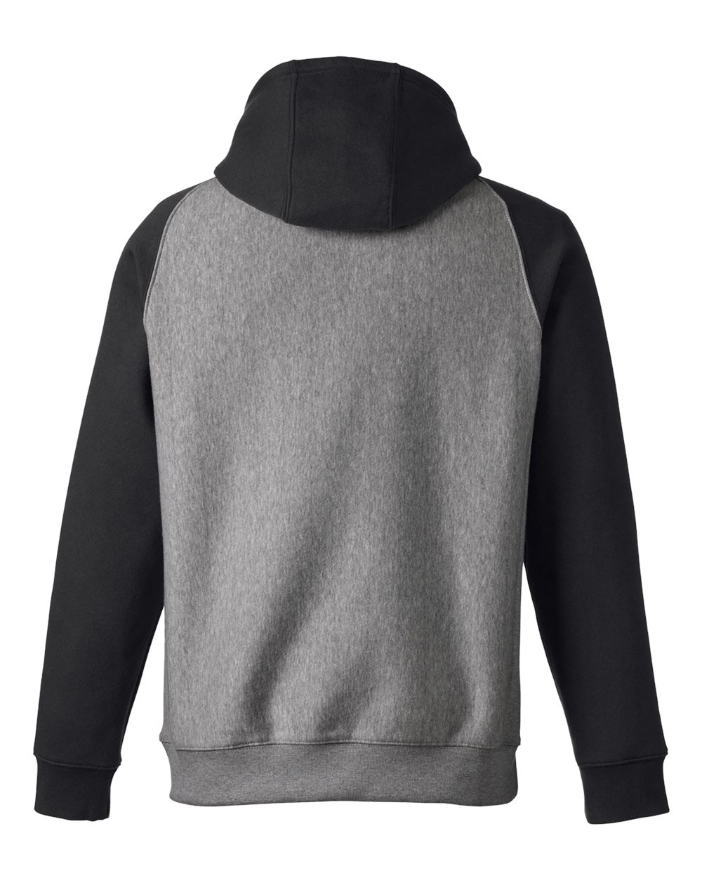 Unisex Zone HydroSport™ Heavyweight Colorblock Hooded Sweatshirt - Back - B760D9025 - Dark Grey Heather/ Black
