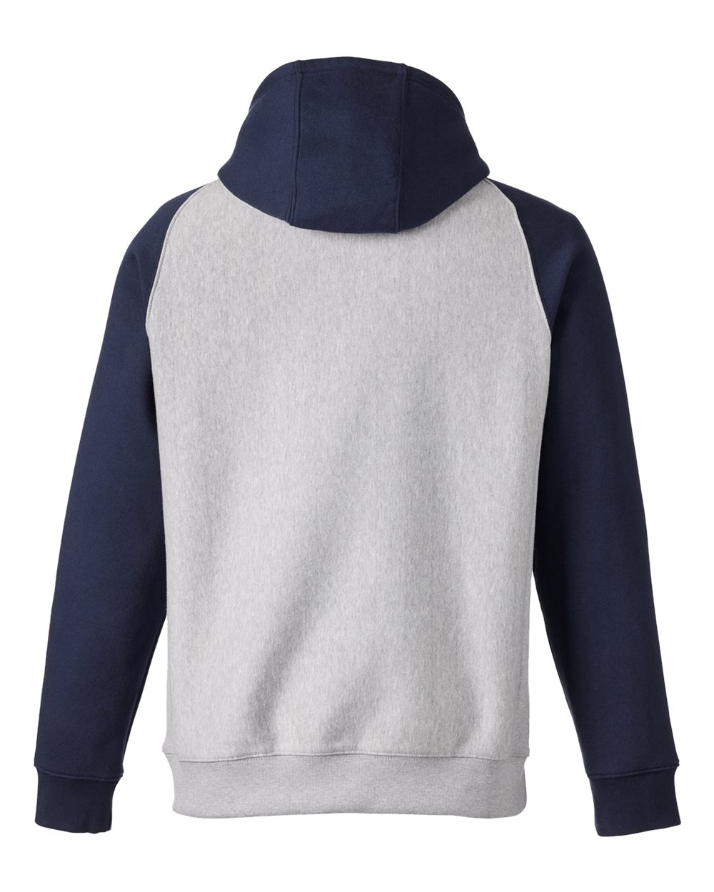Unisex Zone HydroSport™ Heavyweight Colorblock Hooded Sweatshirt - Back - B760D9653 - Athletic Heather/ Sport Dark Navy