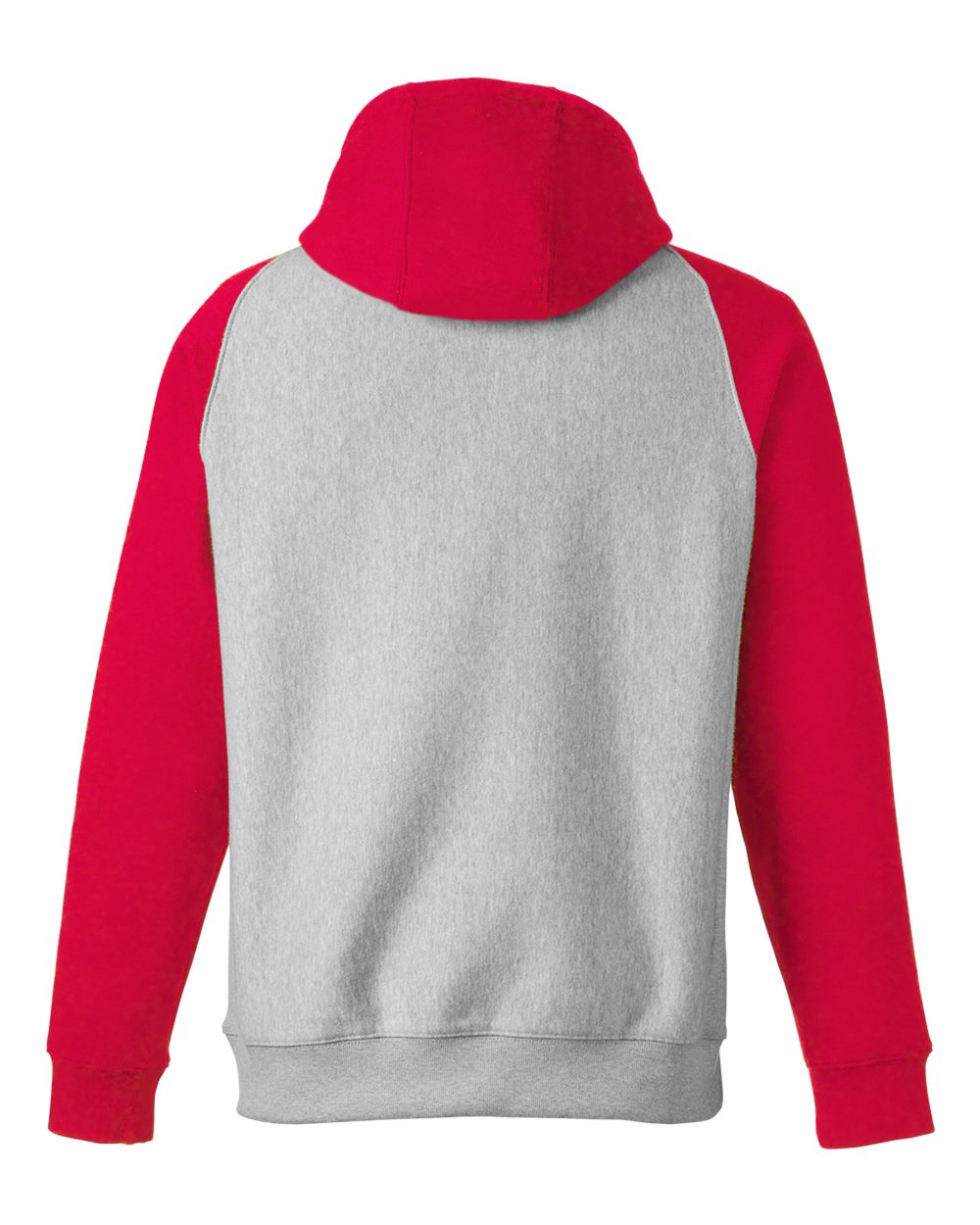 Unisex Zone HydroSport™ Heavyweight Colorblock Hooded Sweatshirt - Back - B760D9702 - Athletic Heather/ Sport Red
