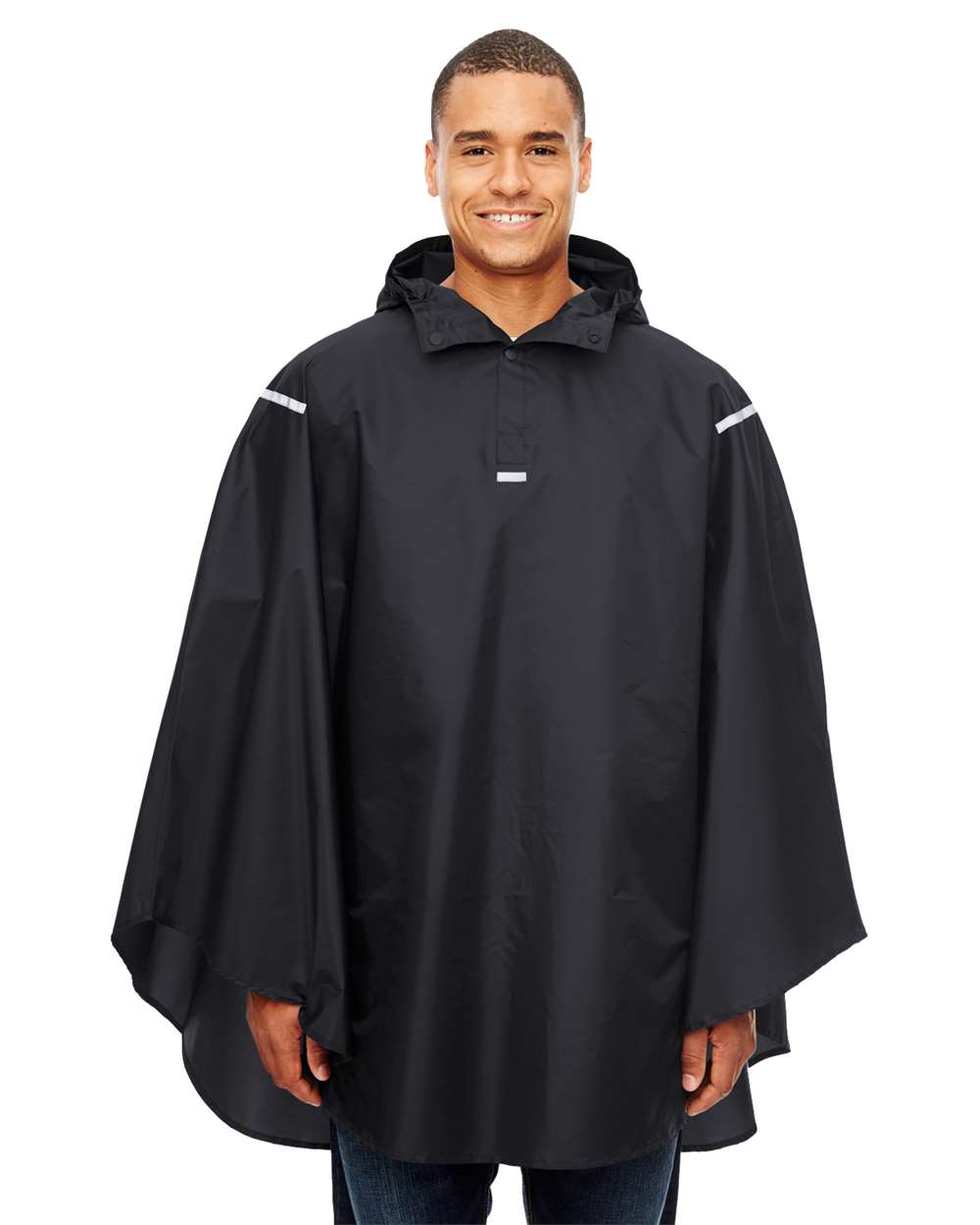 Unisex Zone Protect Packable Poncho - OnModelFront - B727D9500 - Black