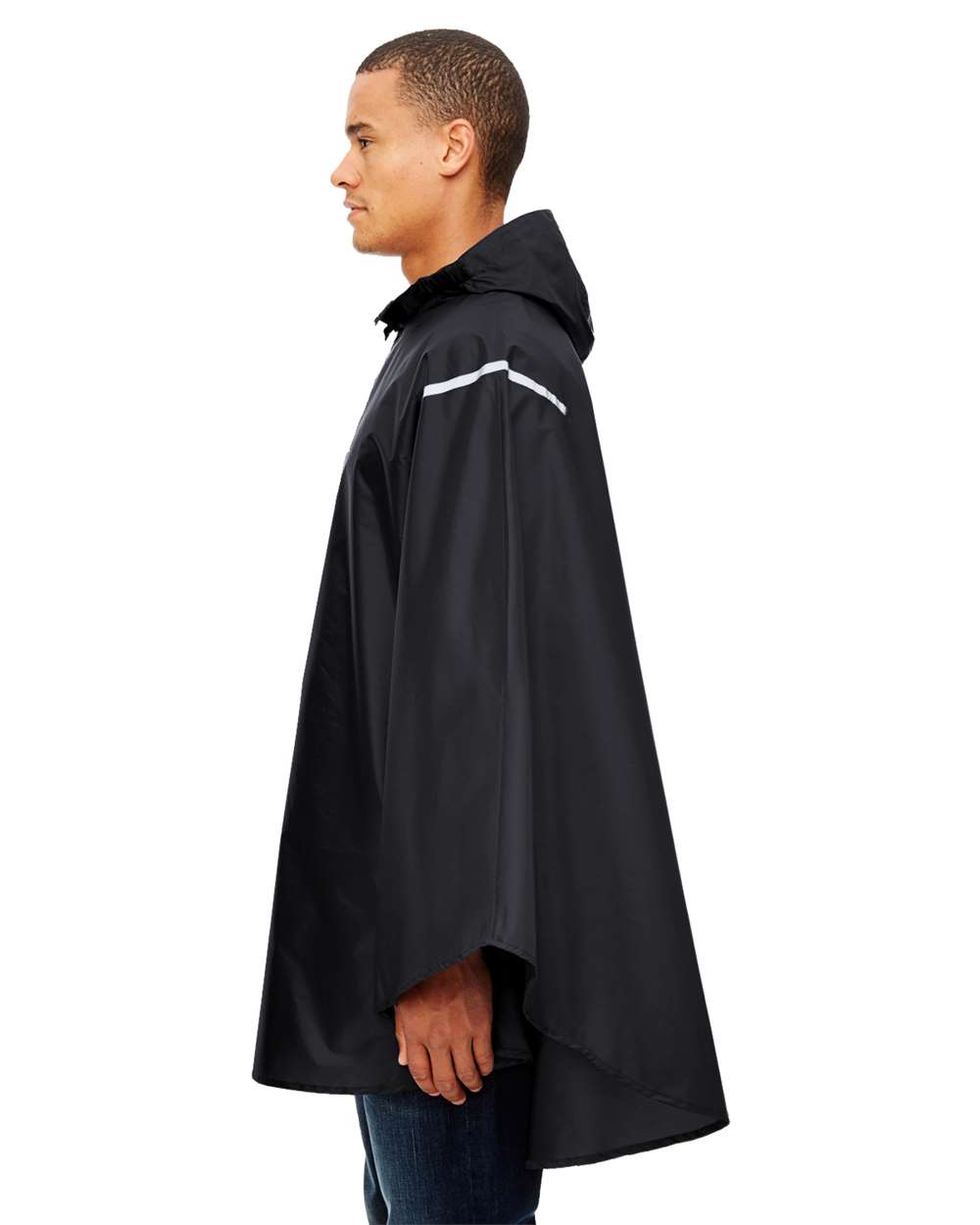 Unisex Zone Protect Packable Poncho - OnModelSide - B727D9500 - Black