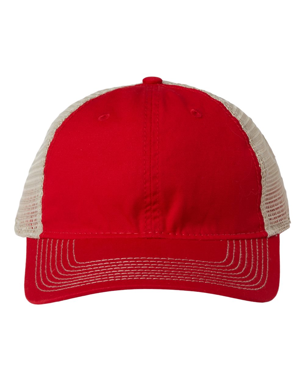Soft Trucker Cap - Front - B96295130 - Red/ Khaki