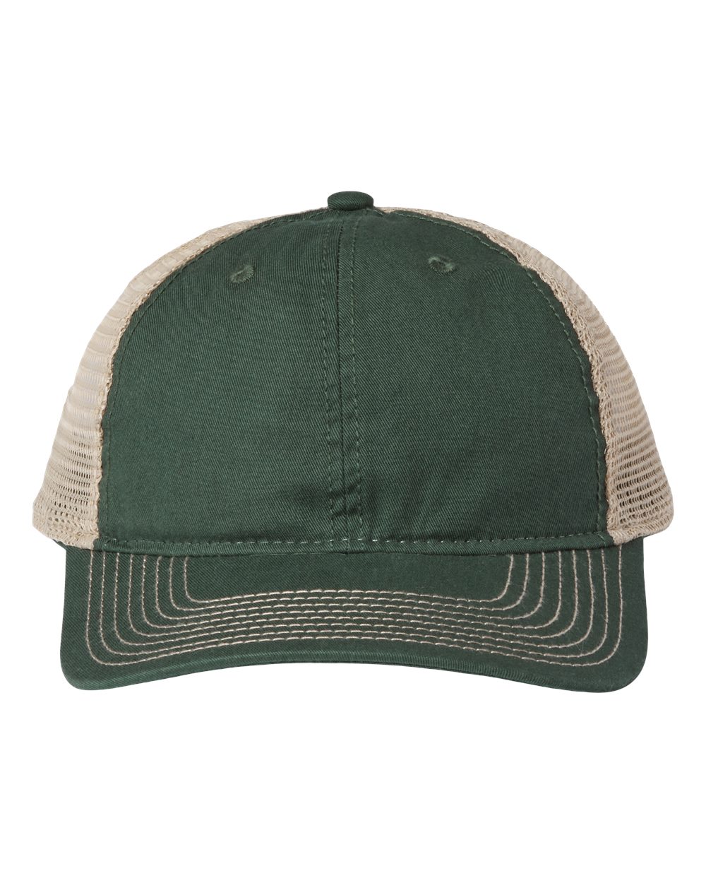 Soft Trucker Cap - Front - B96295540 - Dark Green/ Khaki