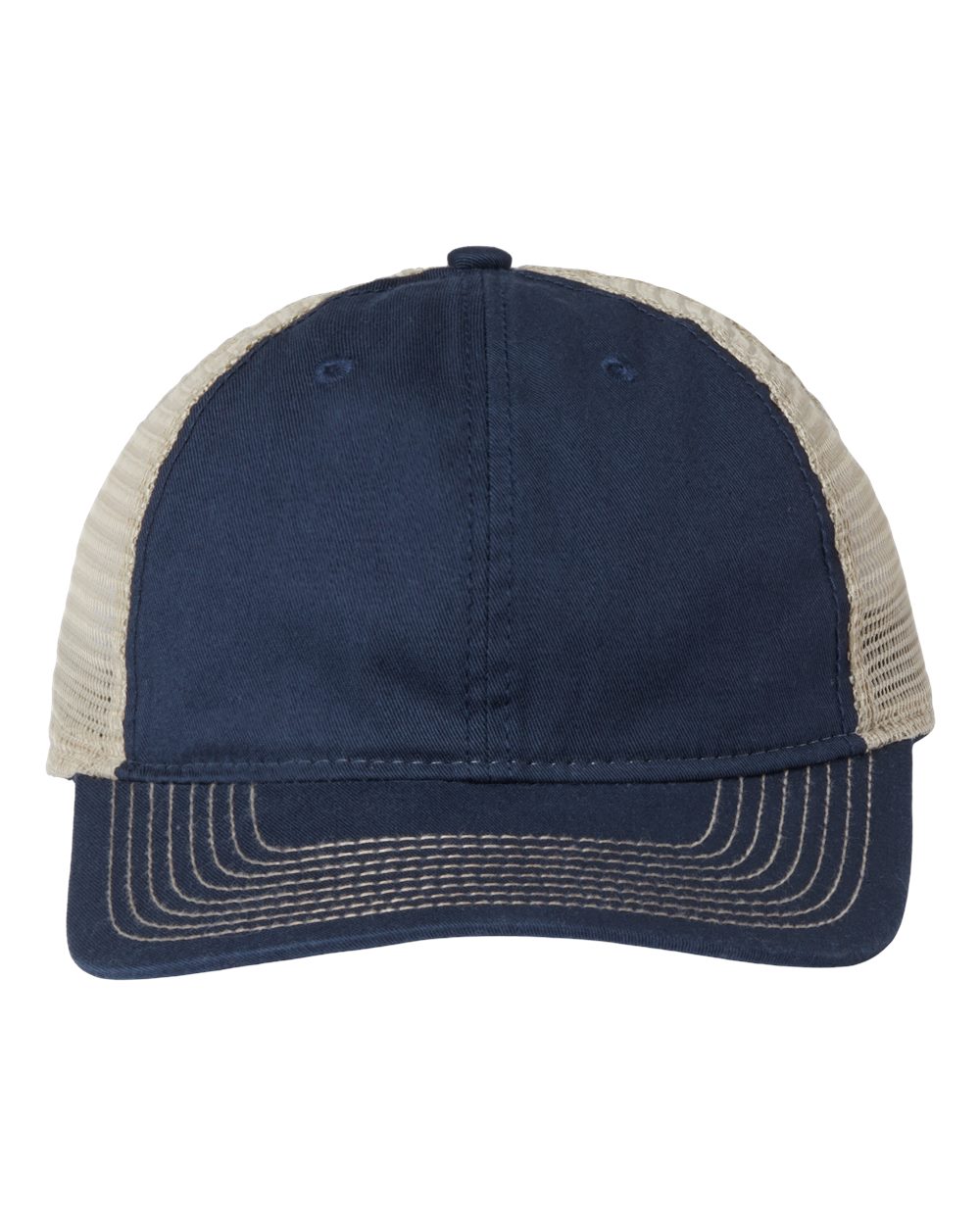 Soft Trucker Cap - Front - B96295650 - Navy/ Khaki