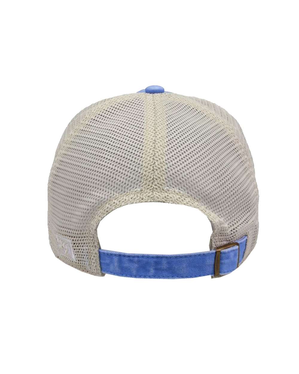 Pigment-Dyed Trucker Cap - Back - B13195250 - Sky Blue/ Stone