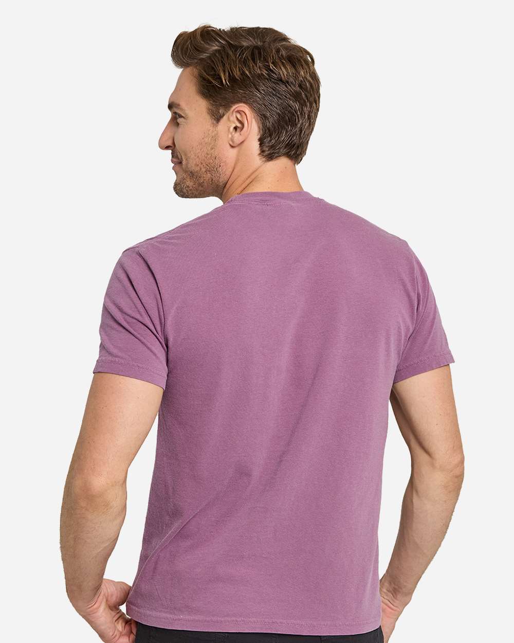 Unisex Colors Garment-Dyed T-Shirt - OnModelBack - B807E0023 - Berry