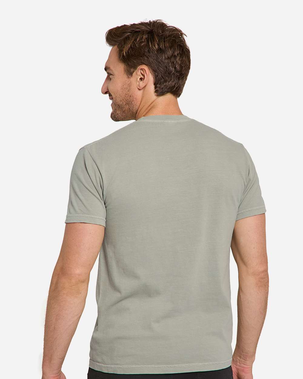 Unisex Colors Garment-Dyed T-Shirt - OnModelBack - B807E0143 - Pebble