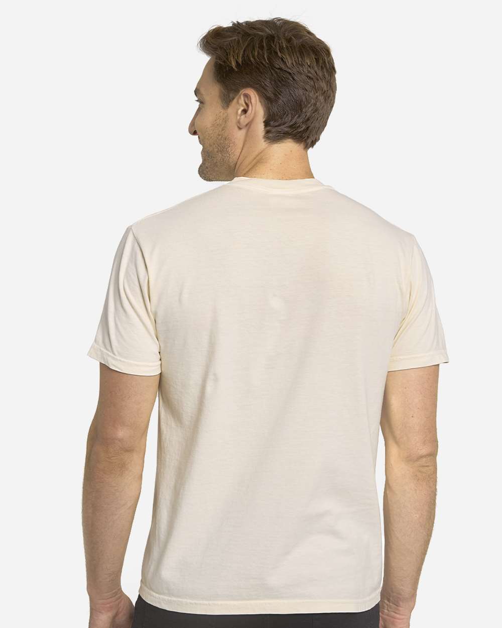Unisex Colors Garment-Dyed T-Shirt - OnModelBack - B807E0243 - Cream