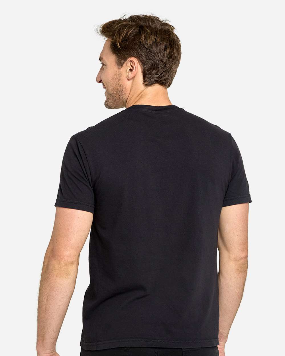 Unisex Colors Garment-Dyed T-Shirt - OnModelBack - B807E0503 - Black