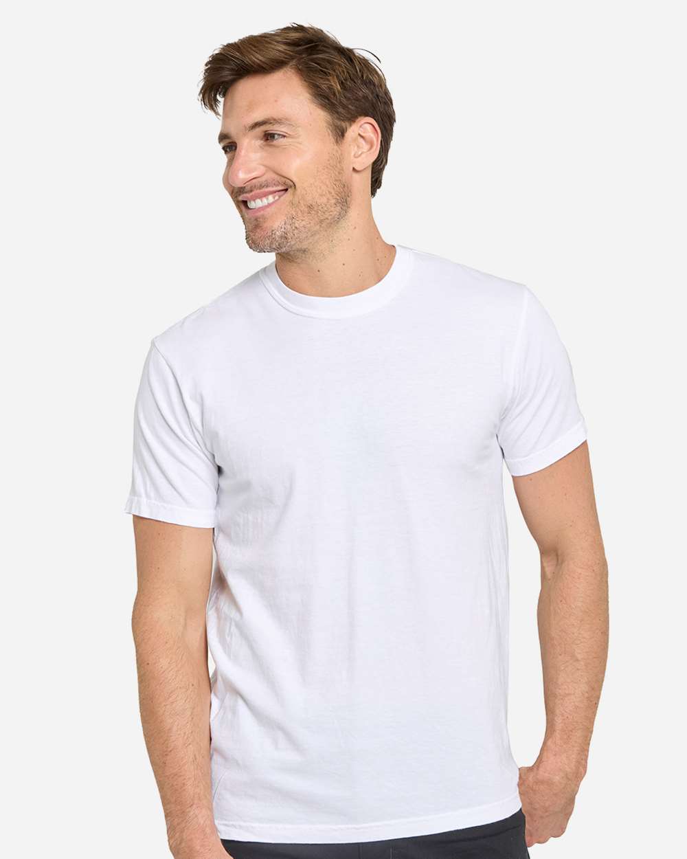 Unisex Colors Garment-Dyed T-Shirt - OnModelFront - B807E0003 - White