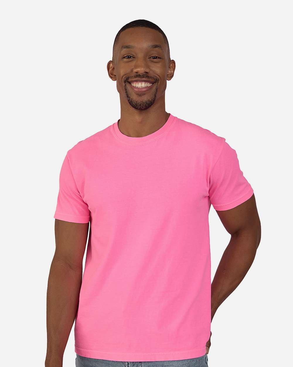 Unisex Colors Garment-Dyed T-Shirt - OnModelFront - B807E0033 - Neon Pink