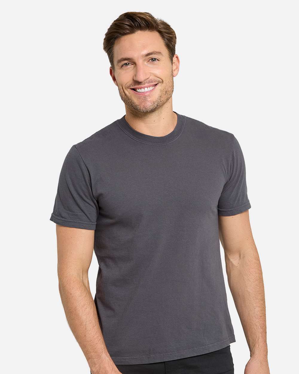 Unisex Colors Garment-Dyed T-Shirt - OnModelFront - B807E0093 - Graphite
