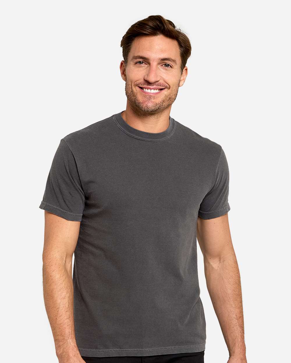 Unisex Colors Garment-Dyed T-Shirt - OnModelFront - B807E0133 - Gunmetal