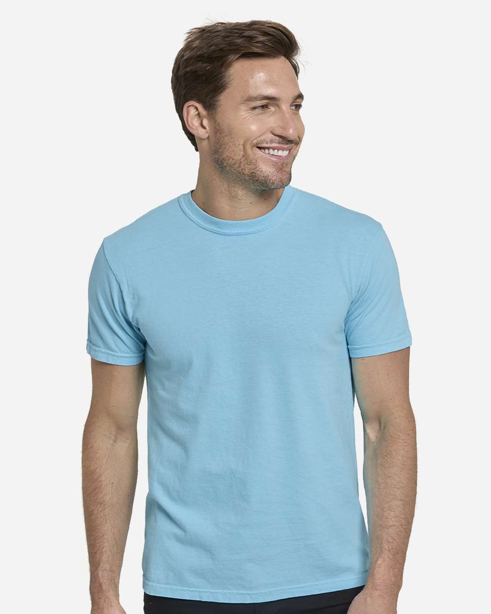 Unisex Colors Garment-Dyed T-Shirt - OnModelFront - B807E0153 - Pool Blue