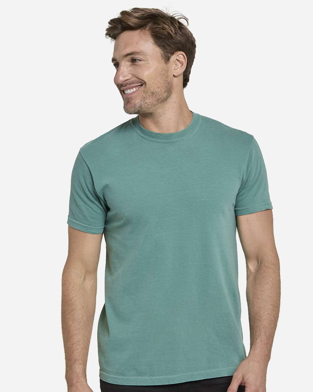 Unisex Colors Garment-Dyed T-Shirt - OnModelFront - B807E0173 - Seafoam