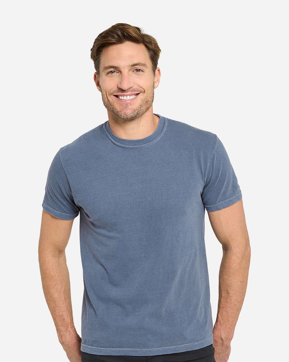 Unisex Colors Garment-Dyed T-Shirt - OnModelFront - B807E0183 - Vintage Denim