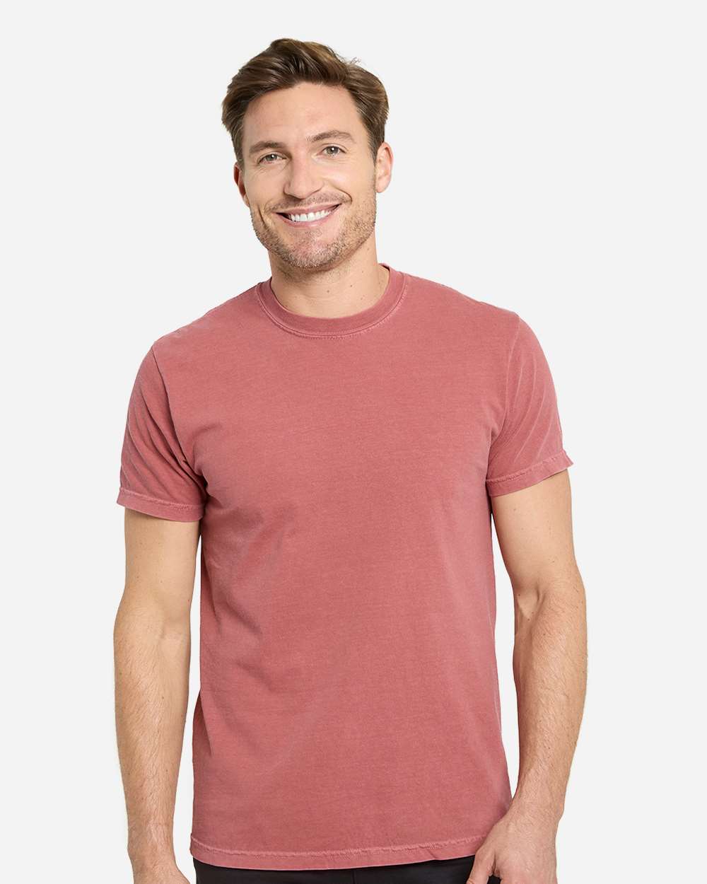 Unisex Colors Garment-Dyed T-Shirt - OnModelFront - B807E0223 - Crimson