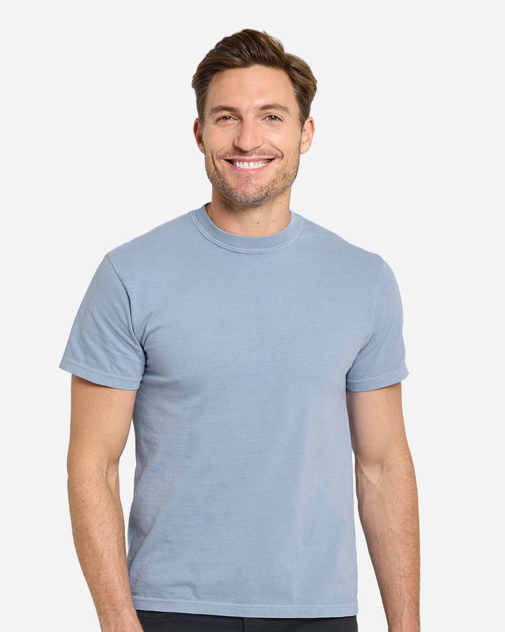 Unisex Colors Garment-Dyed T-Shirt - OnModelFront - B807E0253 - Glacier Blue