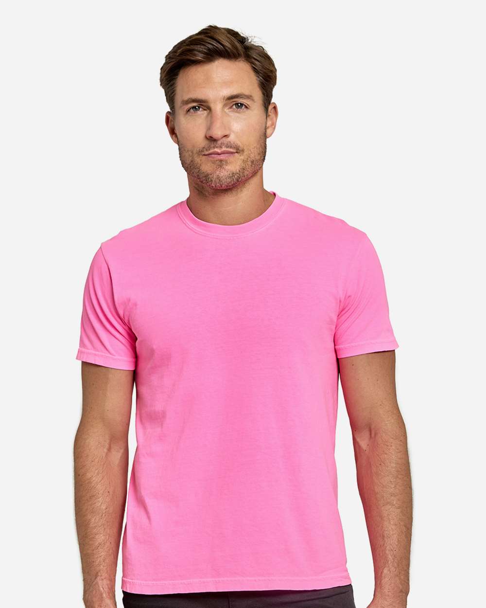 Unisex Colors Garment-Dyed T-Shirt - OnModelFront - B807E0313 - Charity Pink