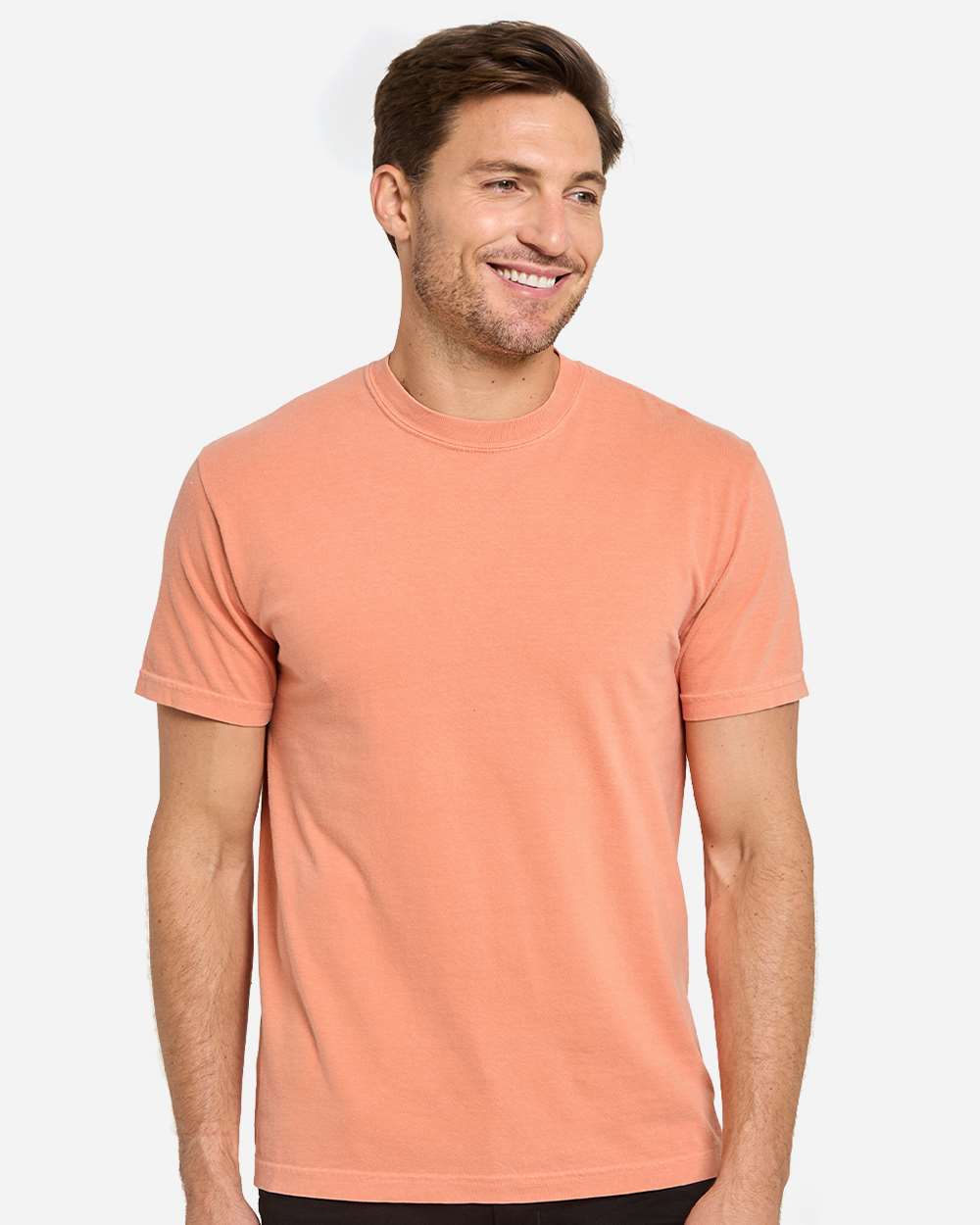 Unisex Colors Garment-Dyed T-Shirt - OnModelFront - B807E0323 - Clay