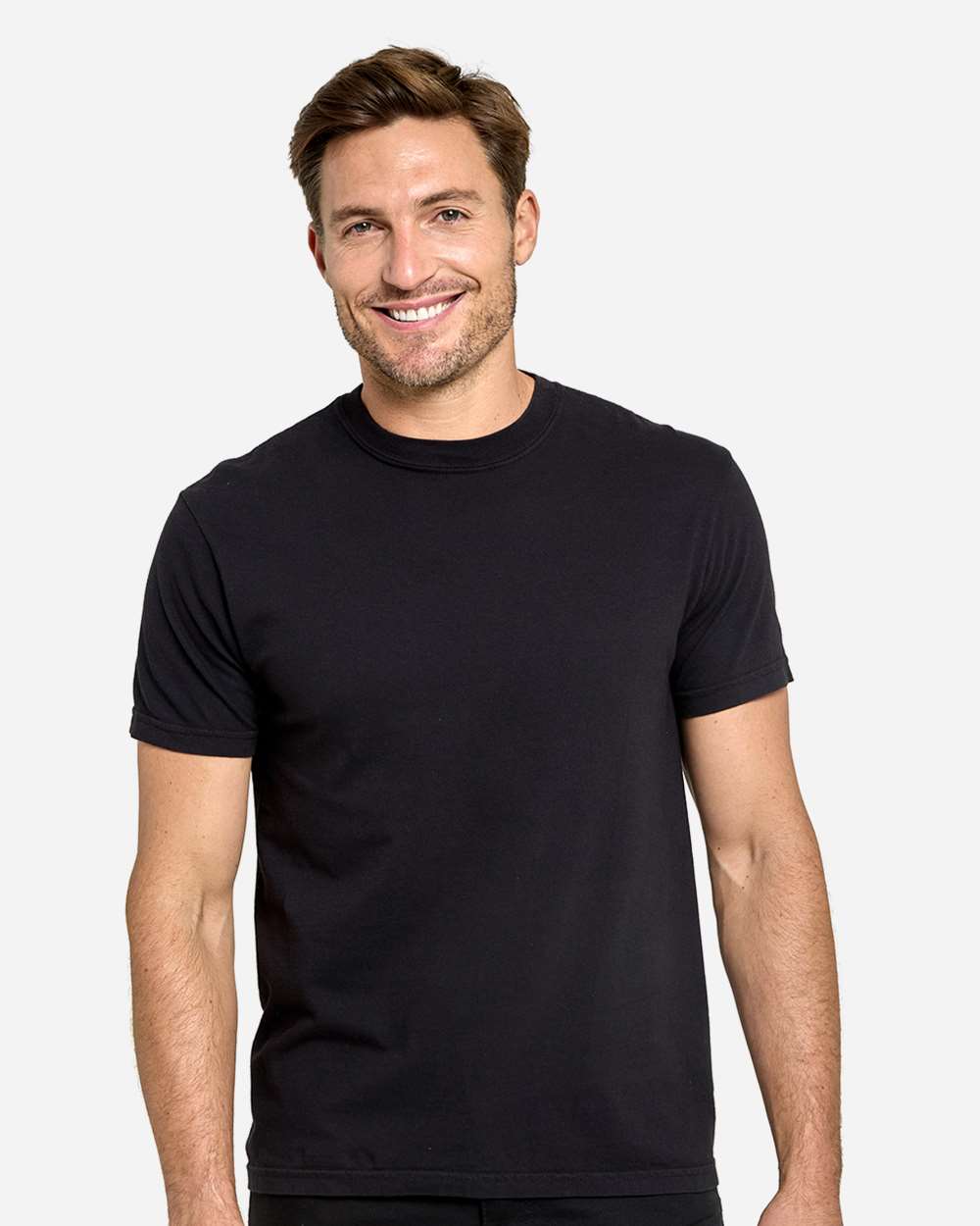 Unisex Colors Garment-Dyed T-Shirt - OnModelFront - B807E0503 - Black