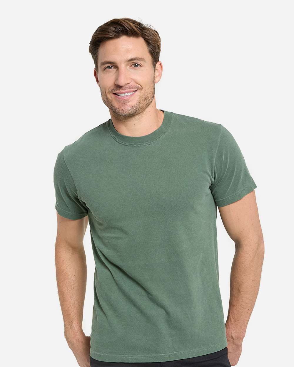 Unisex Colors Garment-Dyed T-Shirt - OnModelFront - B807E0543 - Fern