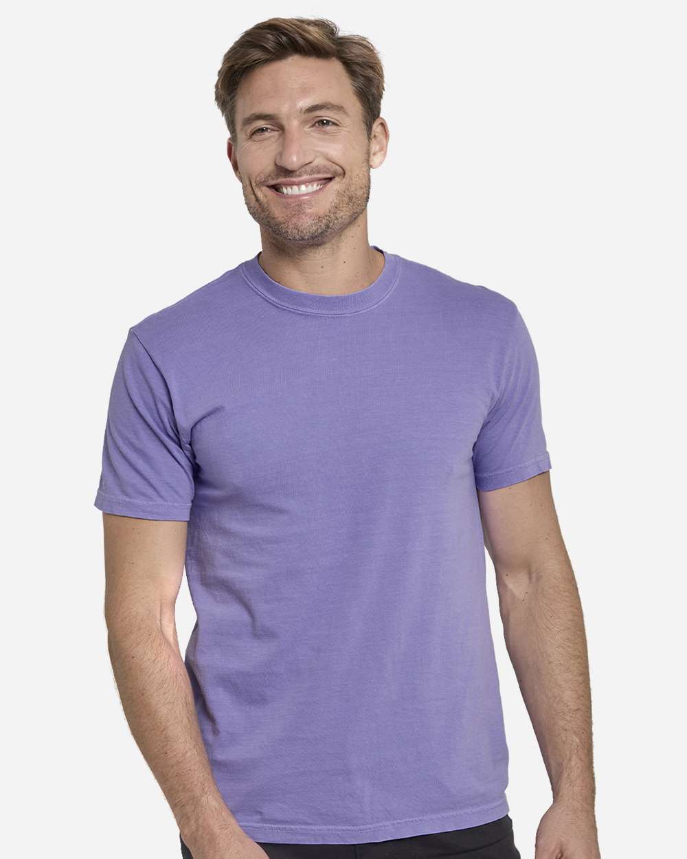 Unisex Colors Garment-Dyed T-Shirt - OnModelFront - B807E0573 - Violet