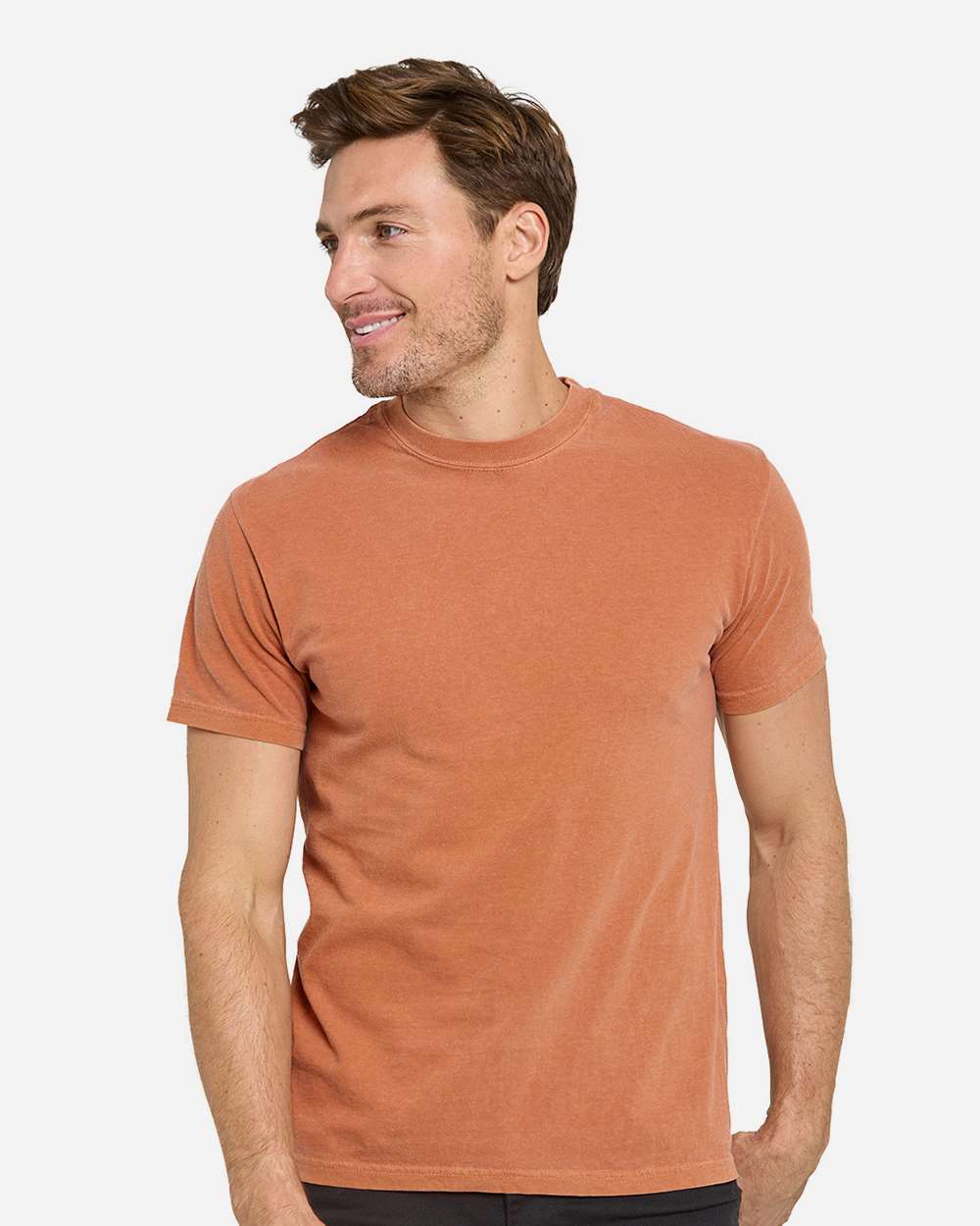 Unisex Colors Garment-Dyed T-Shirt - OnModelFront - B807E0663 - Pumpkin