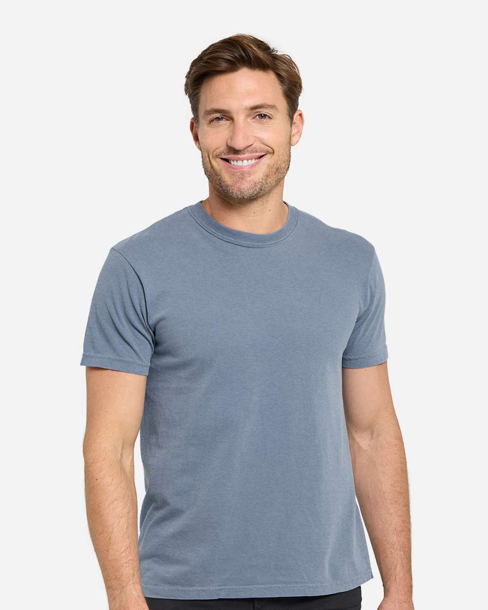Unisex Colors Garment-Dyed T-Shirt - OnModelFront - B807E0683 - Indigo