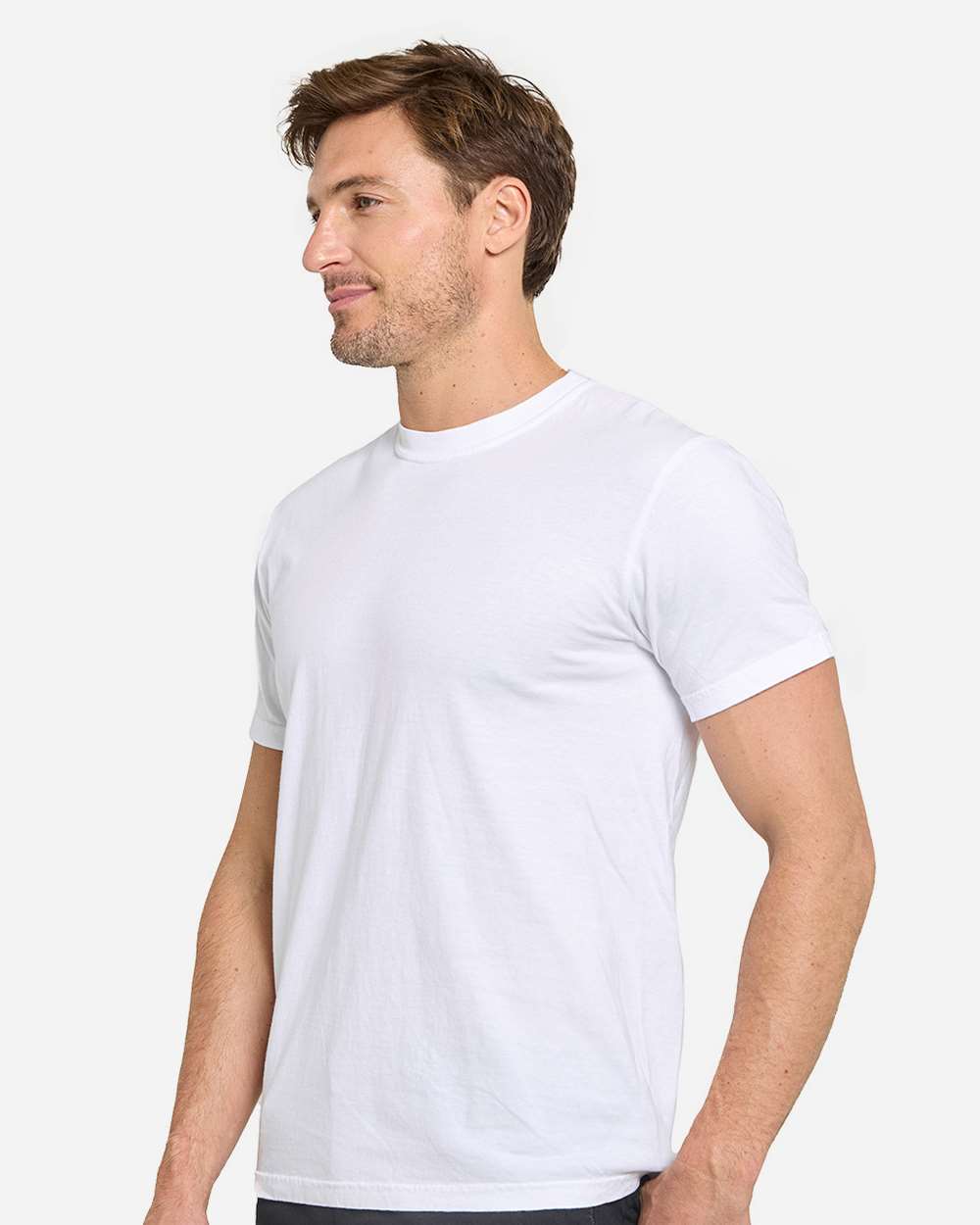 Unisex Colors Garment-Dyed T-Shirt - OnModelSide - B807E0003 - White