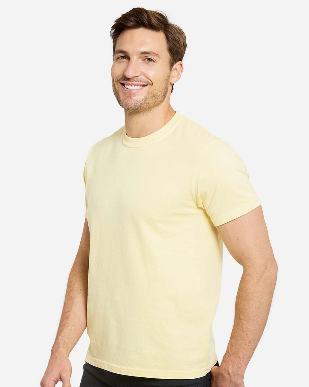 Unisex Colors Garment-Dyed T-Shirt - OnModelSide - B807E0013 - Butter