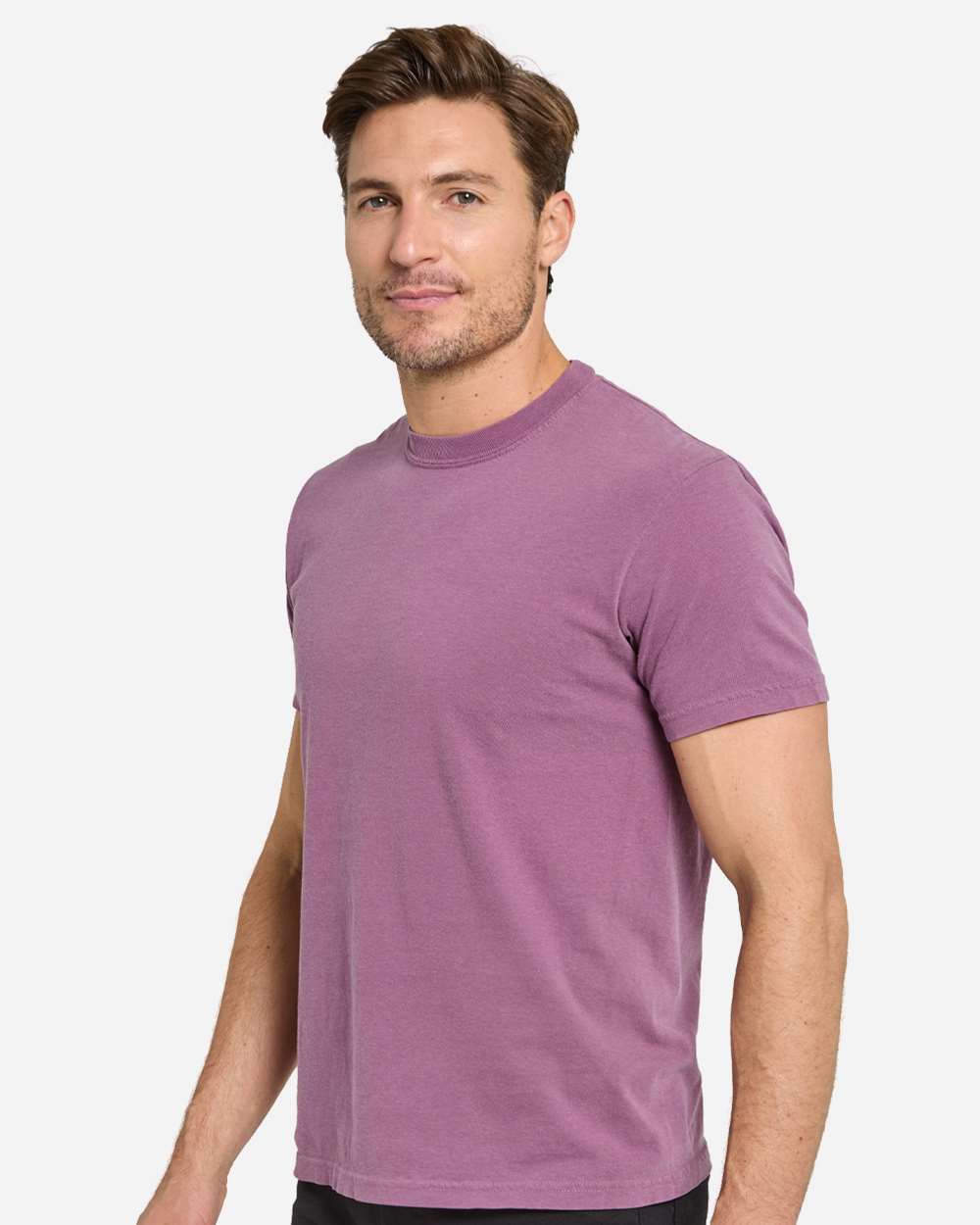 Unisex Colors Garment-Dyed T-Shirt - OnModelSide - B807E0023 - Berry