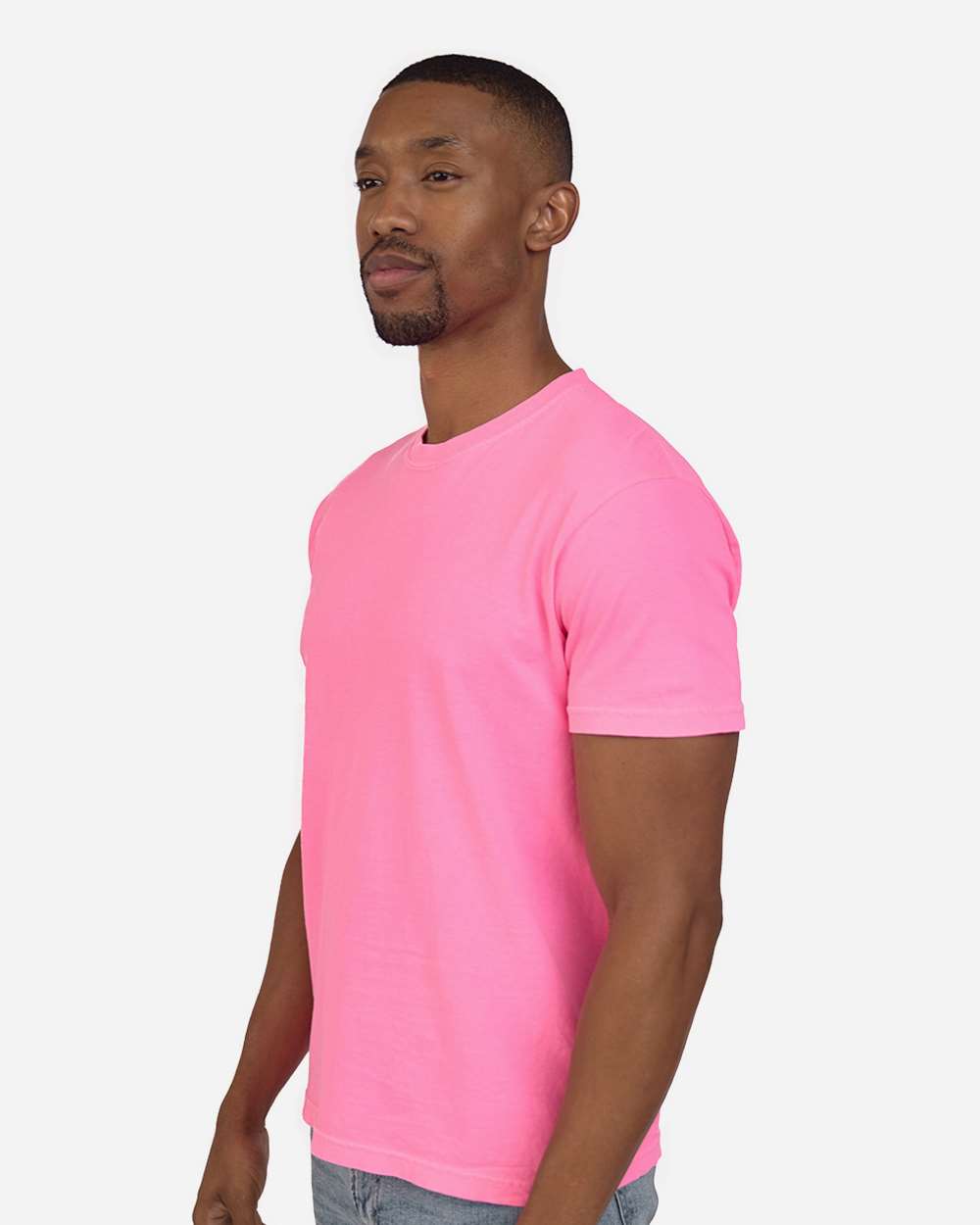 Unisex Colors Garment-Dyed T-Shirt - OnModelSide - B807E0033 - Neon Pink