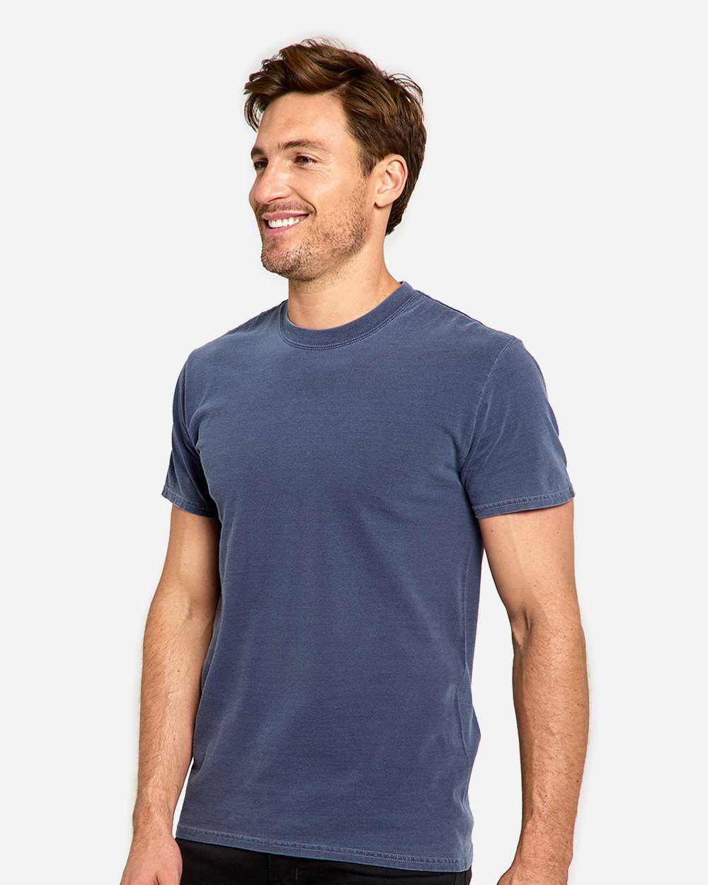 Unisex Colors Garment-Dyed T-Shirt - OnModelSide - B807E0103 - Denim