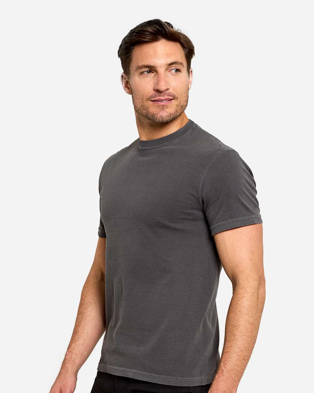 Unisex Colors Garment-Dyed T-Shirt - OnModelSide - B807E0133 - Gunmetal