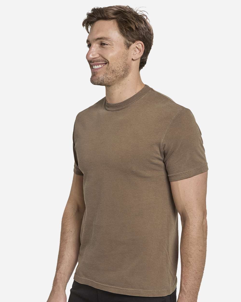 Unisex Colors Garment-Dyed T-Shirt - OnModelSide - B807E0203 - Walnut