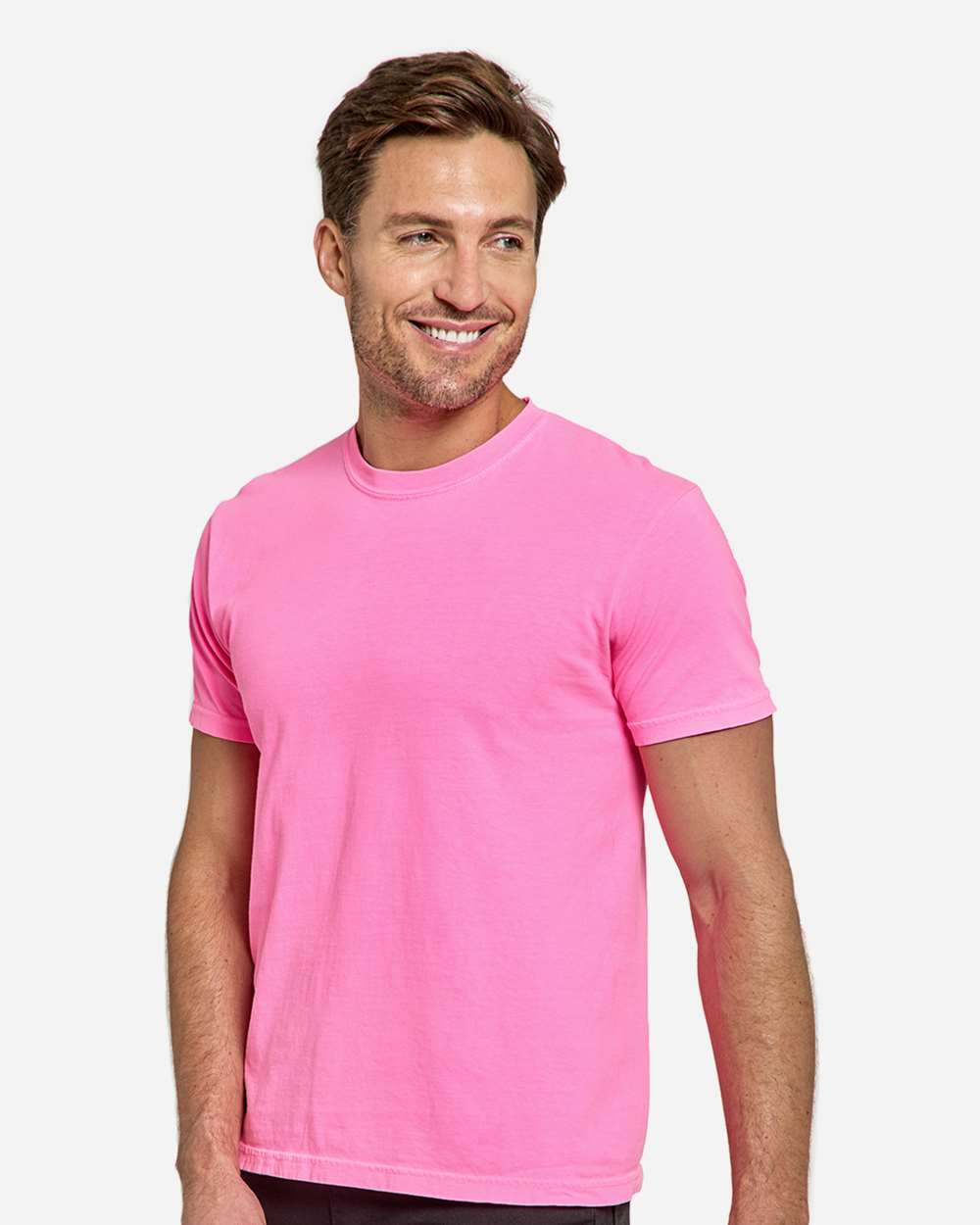 Unisex Colors Garment-Dyed T-Shirt - OnModelSide - B807E0313 - Charity Pink