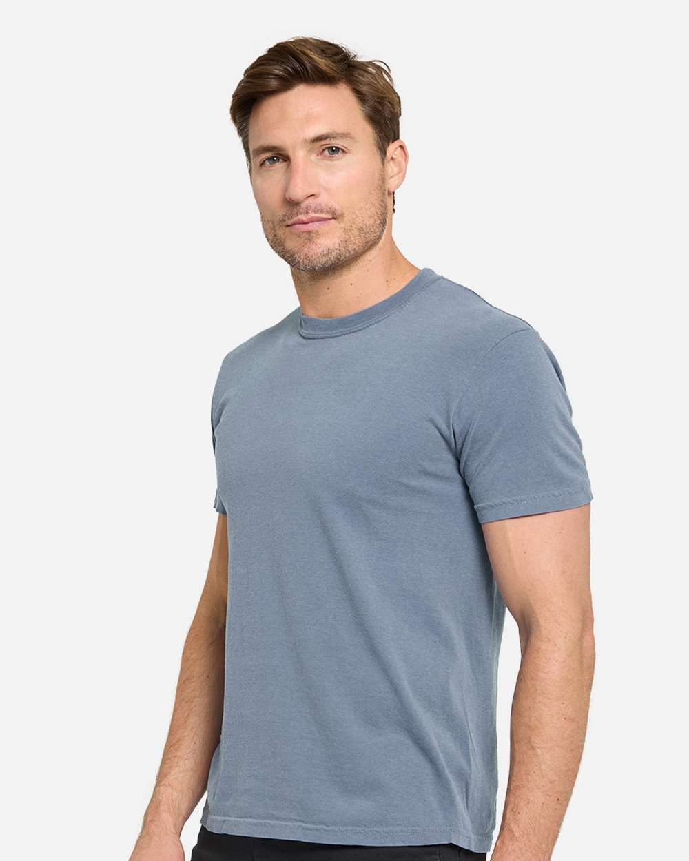 Unisex Colors Garment-Dyed T-Shirt - OnModelSide - B807E0353 - Grey