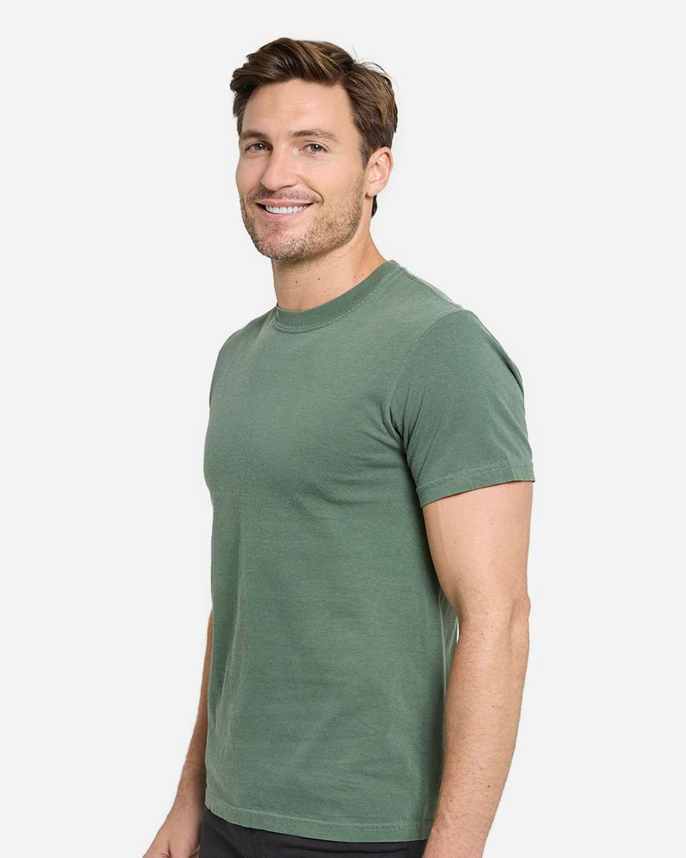 Unisex Colors Garment-Dyed T-Shirt - OnModelSide - B807E0543 - Fern