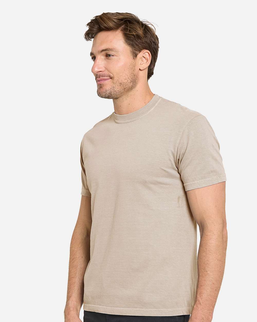 Unisex Colors Garment-Dyed T-Shirt - OnModelSide - B807E0733 - Sand