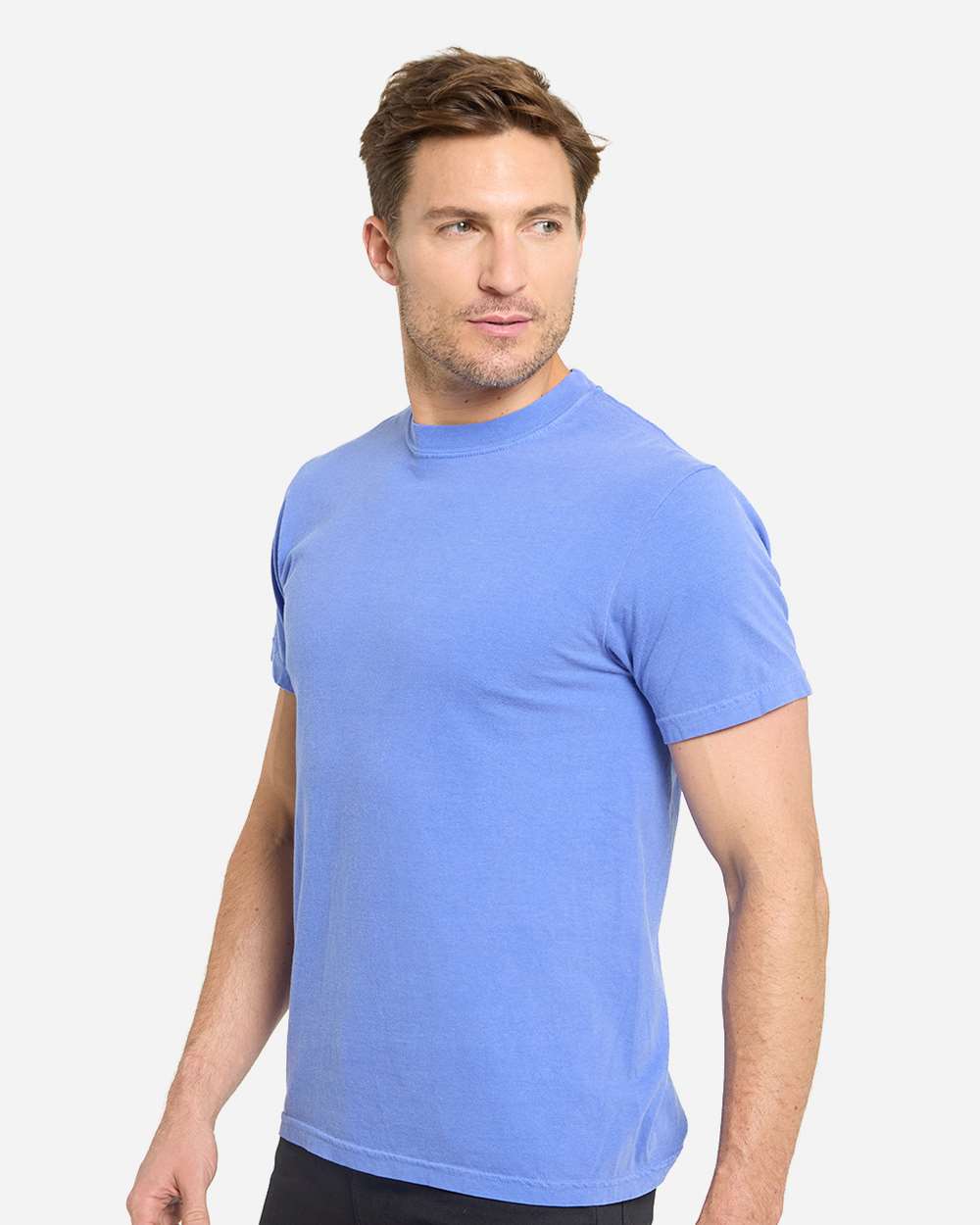 Unisex Colors Garment-Dyed T-Shirt - OnModelSide - B807E0743 - Cobalt