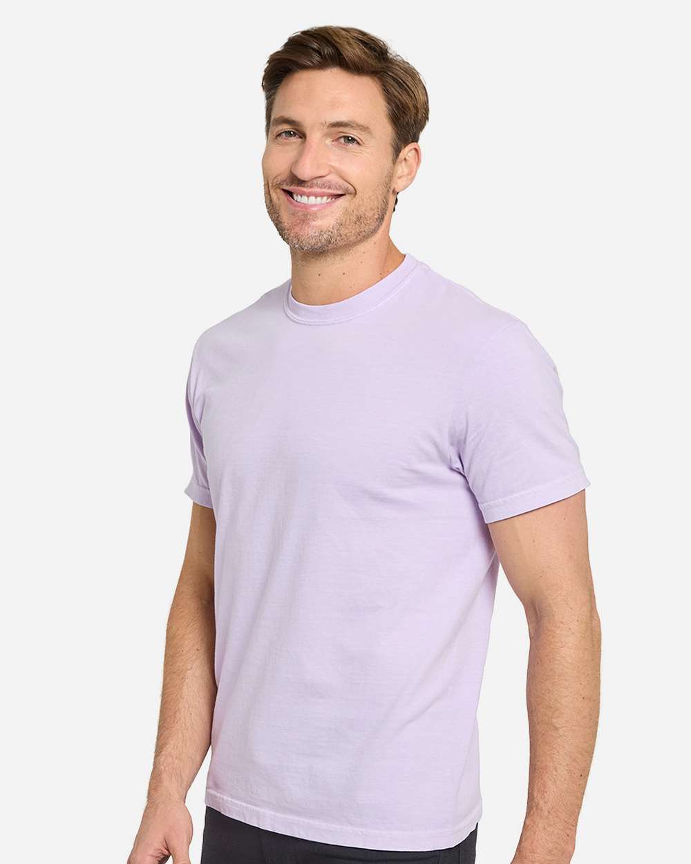 Unisex Colors Garment-Dyed T-Shirt - OnModelSide - B807E0923 - Lilac