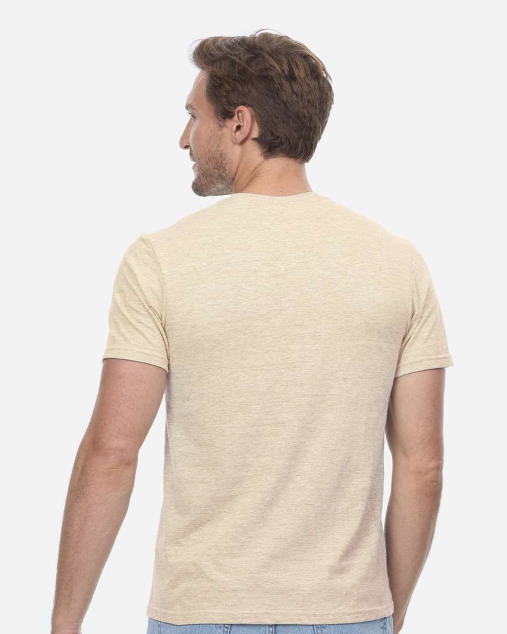 Unisex Epic CVC T-Shirt - OnModelBack - B813E0732 - Heather Sand