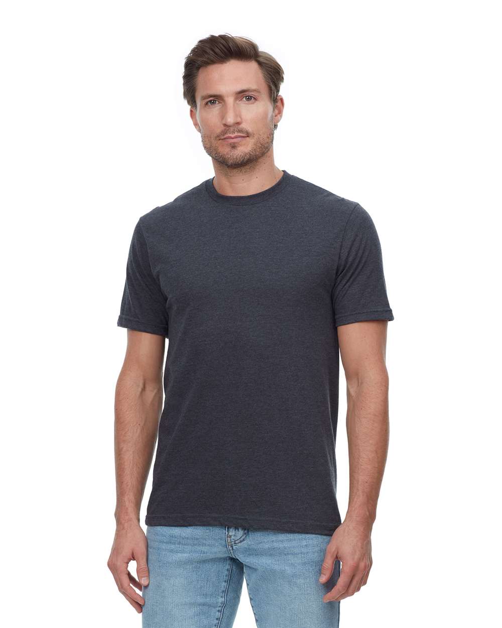 Unisex Epic CVC T-Shirt - OnModelFront - B813E0102 - Heather Black