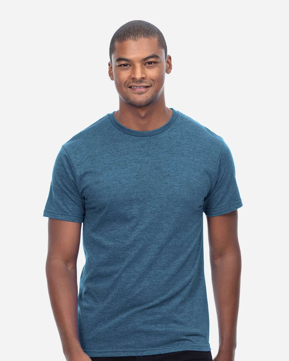 Unisex Epic CVC T-Shirt - OnModelFront - B813E0252 - Heather Steel Blue