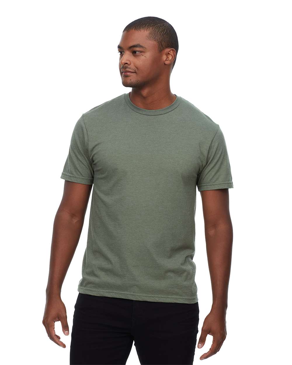 Unisex Epic CVC T-Shirt - OnModelFront - B813E0542 - Heather Military Green