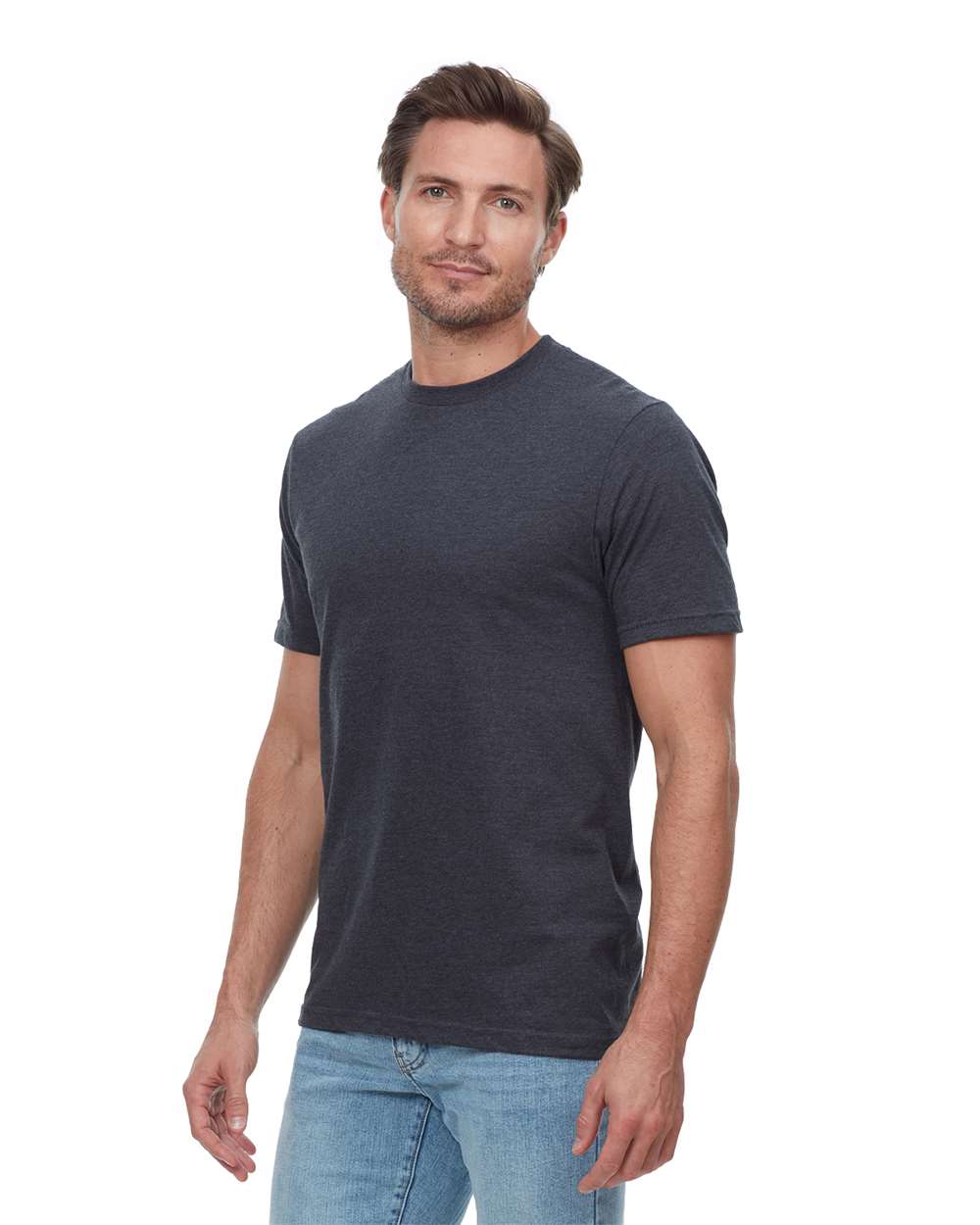 Unisex Epic CVC T-Shirt - OnModelSide - B813E0102 - Heather Black